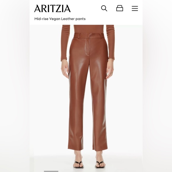 Aritzia Babaton Command Command Pant vegan leather Black size 4 short - Picture 4 of 7